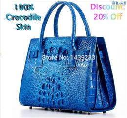 Evening Bags Genuine Crocodile Skin Leather Double Zipper Clouse Women Handbag Womens Clutch Tote Bag Yellow And Brown