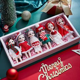 Dolls Christmas BJD Mini 17CM Cute Princess Makeup Movable Joints Full Set 1 8 Doll Merry Gift for Child Toy Birthday 220912