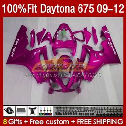 OEM rose glossy Full Fairings For Daytona 675 675R 2009 2010 2011 2012 Body 150No.89 Daytona675 2009-2012 Bodywork Daytona 675 R 09 10 11 12 Injection Mould Fairing