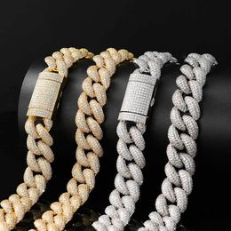 14mm/18mm Hip Hop Full Zircon Bubble Cuban Chain Necklace Bracelets Gold Plated Men Jewellery Set