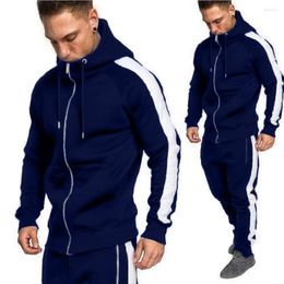 Men's Tracksuits Zogaa Men Joggers Tracksuit Two Piece Hoodies Sweatpants Set Casual Zipper Outwear Sweat Suit 2 Outfit Matching