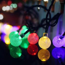 Strings 30PCS Bubble Ball Outdoor Waterproof Solar Light String Christmas Decorative Fairy Lights For Garland Street Holiday Lighting