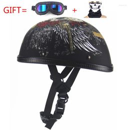 Motorcycle Helmets Bike Bicycle Open Half Face With Visor Goggles Retro Vintage Style