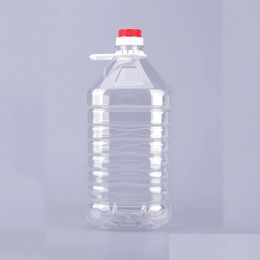 pet plastic safe NZ - Packing Bottles Safe Affordable Oil Packaging Bottles 5L Transparent Pet Cooking Bottle Thickened Plastic Liquid Container Wine Stora Dhti0