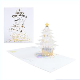 Greeting Cards Greeting Cards "Birthday Gift 3D Stereo Card Christmas Ornament Crystal Originality Valentines Day Gifts " Drop Delive Dh9Pj