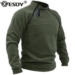 Mens Jackets US Mens Tactical Outdoor Jacket Hunting Clothes Warm Zippers Fleece Pullover Man Windproof Spring Winter Coat Thermal Underwear 220912