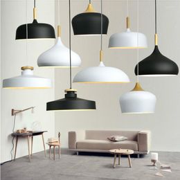 Pendant Lamps Modern Hanging Ceiling Wood Aluminium E27 Italian Lights House Dining Room Decoration Lighting