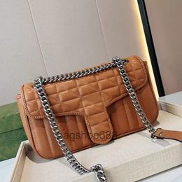 Bags Designer Marmont Bags Thick Chain women's Shoulder Bag Highs Quality Handbag soft leather Classic Letters Silver Hardware Hasp 2023