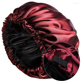 Berets XUTAYIYUE 2022 Style Mulberry Silk Night Sleep Cap Elastic Fashion Women Shower Caps Big Bonnet For Lady