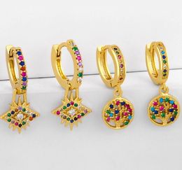 Jewelry Earrings Cubic Zirconia eye tree gold color CZ Crystal Ear Clips No Pierced earrings for women Jewellery sje5j