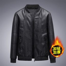 Men's Leather Faux Leather 8XL Men Casual Motorcycle Jacket Men Fashion Biker Leather Jacket Male Embroidery Bomber Coat Winter Fleece Pu Overcoat 220912