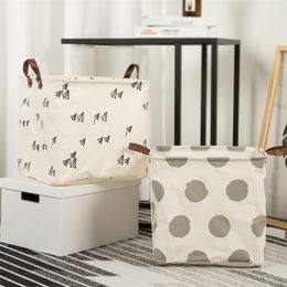 Storage Baskets Square folding Storage box Waterproof Canvas Laundry basket bins for kids toys Organizer clothes storage basket Gift bag 220912