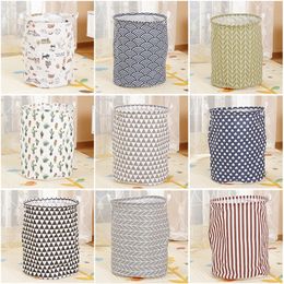 Storage Baskets Large Laundry Basket Round Dirty Clothes Toys Folding Bucket Anti-dust Big Waterproof Storage Laundry Bags for Dirty Clothes 220912