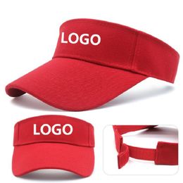 Custom Logo Summer Air Top Sun Hat Ladies Golf Tennis Mens Cotton Adjustable Baseball Unisex Visor Beach Hat