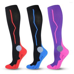 Men's Socks Long Tube Compression Elastic Calf Terry Sports Outdoor Cycling Men Male