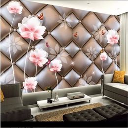 Custom silk 3d wallpapers living room bedroom European soft pack lotus large mural wall paper