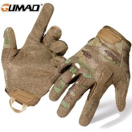 Five Fingers Gloves Men Camouflage Tactical Full Finger Gloves Airsoft Army Military Sports Riding Hunting Hiking Bicycle Cycling Paintball Mittens 220909