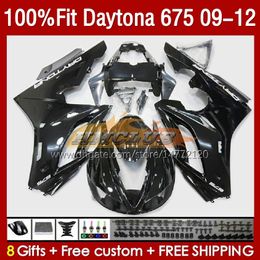 OEM Full Fairings For Daytona 675 675R 2009 2010 2011 2012 Body 150No.70 Daytona675 2009-2012 Bodywork Daytona 675 R 09 10 11 12 Injection Mould Fairing stock black