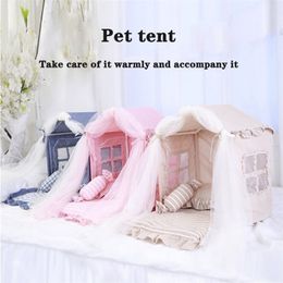 kennels pens Pet tent house can be dismantled and washed in the lovely princess teddy kennel cat pet supplies dog 220912