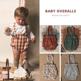 Overalls EnkleiBB Baby Spring Short Overalls Brand Loverly Bloomers Fashion Design Kids Bottoms Floral Pattern Toddler Clothes 220909