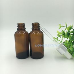 Amber Glass Essential Oil Perfume Bottles 30ml e liquid Reagent Pipette Dropper Container 1OZ