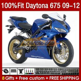 OEM Full Fairings For Daytona 675 675R 2009 2010 2011 2012 Body 150No.75 Daytona675 2009-2012 Bodywork Daytona 675 R 09 10 11 12 Injection mold Fairing blue factory