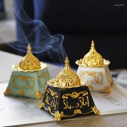 Fragrance Lamps Portable Middle East Arab Incense Burner Golden Metal Classical Retro Style Aroma Diffuser