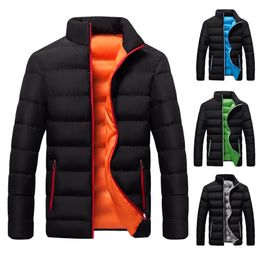 Mens Down Parkas Winter Jacket with Stand Collar for Men and Women Thick Warm Parka Solid Color Fashionable Streetwear 5XL 220912