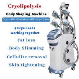 Vacuum Therapy Fat Loss Machine Cryotherapy Cryolipolysis Slimming Machine Rf Skin Tightening 5 Cryo Heads 4 Working Together