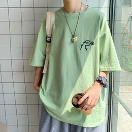 Men's T Shirts Hong Kong Style Cartoon T-shirt Men's Summer Top Short Sleeve Simple All-Matching Hip Hop Fashion Brand Half Trendy
