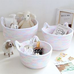 Storage Baskets Cotton Cat Ear Shape Desktop Storage Basket Clothing Cosmetics Sundries Toys Bedroom Dresser Home Decor Laundry Organiser Supply 220912