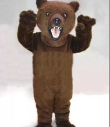 High quality Mascot Costumes brown hairy bear mascot Adult Size Cartoon Character Carnival Party Outfit Suit Fancy Dress