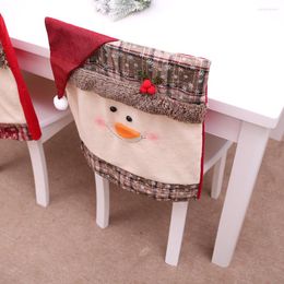 Camas de cadeira 2022 Papai Noel Sra. Cap Decoração de mesa de jantar de Natal para decoração de capa de casa em casa