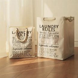 Storage Baskets Printed Laundry Basket Dirty Clothes Basket with Handle Cotton Linen Clothes Toys Storage Bathroom Laundry Hamper Foldable 220912
