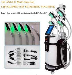 Powetrful 5 Handles 360 Cryo fat freeze slimming Machine with 80k Ultrasonic Cavitation Tripolar Radio frequency Cryolipolysis Fat Vacuum beauty equipment