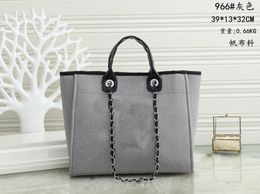 Women's designers handbag shoulder bag Crossbody tote purse handbag Luxury Brand message bags classic PU Leather #966 wallet SIZE 39CM Fashion Grey