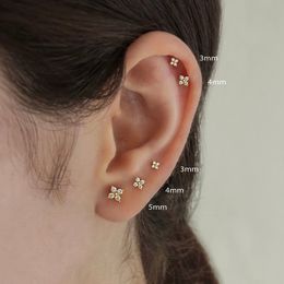 Flower Stud Earrings Women Fashion Small Fresh Delicate Girl Earrings Gold Colour Jewellery