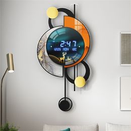 Wall Clocks Modern Led Digital 3D Luminous Mute Electronic Creativity Jump Second Home Decoration 220909