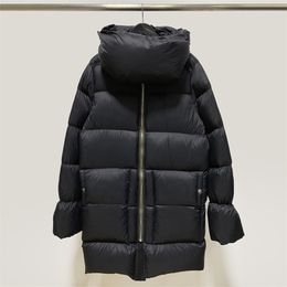 Mens Down Parkas Winter Black Down Coat Solid Color Zipper Casual Youth Unisex Down Jacket 220909