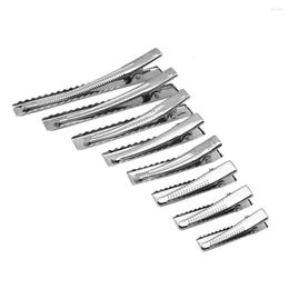 Hair Clips 50PCS Silver Flat Metal Single Prong Alligator Crocodile Barrette For Bows DIY Hairpins 7Size Gifts Craft JS8