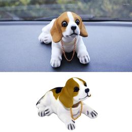 Interior Decorations Car Ornament Resin Shaking Head Beagle Dog Lovely Puppy Accessories Cushion Decoration Nodding Doll Plush Dashboard