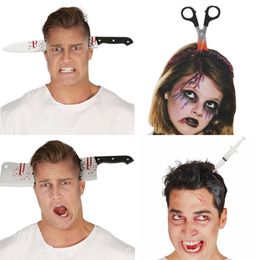 Hair Accessories Horror Headband Halloween Decoration Scary Knife Props Party Supplies Event Decor 220909