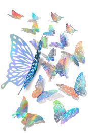 Other Festive Party Supplies 3D Iridescent Sier Butterfly Wall Stickers Decals Holographic Decor Classroom With Set 5 Style Bdesybag Amfns