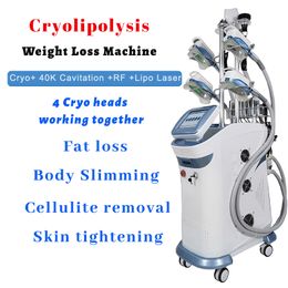 5 Cryo Heads Cryolipolysis Fat Freezing Slimming Machine 4 Vaccum Handle Working Together Arms Legs Abdomen Buttock Cellulite Reduction