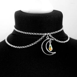 Choker Limited 'Made To Order' Moon Crystal Chain With Elements Drop Pendant