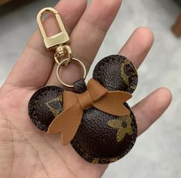 Mouse Design Car Keychain Flower Bag Pendant Charm Jewelry Keyring Holder for Women Men Gift Fashion PU Leather Animal Key Chain Accessories new