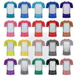 Sublimation Bleached Shirts Heat Transfer Blank Bleach Shirt Bleached Polyester T-Shirts For Christmas Decorations Supplies 908