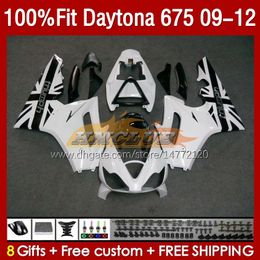 OEM Full Fairings For Daytona 675 675R 2009 2010 2011 2012 Body 150No.82 Daytona675 2009-2012 Bodywork Daytona 675 R 09 10 11 12 Injection mold Fairing white glossy