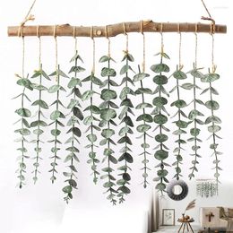 Decorative Flowers Artificial Eucalyptus Stems Leaf Faux Branche Wall Hanging Decor Plants White Money Christmas Wedding
