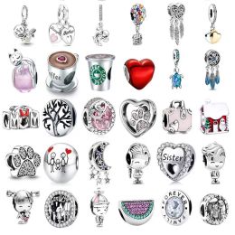 Nuovo autentico argento sterling 925 popolare per Pandora Charm Beads Bracciale Collana fai da te Moda donna Gioielli di lusso classici Accessori moda con regali